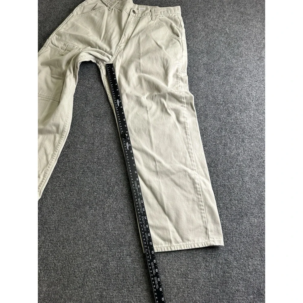 Mens 90s Levis Carpenter Work Pants Made in Hong Kong Beige, Size 34x30